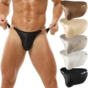 Mens Underwear Briefs Sexy Solid Color Panties U Convex Pouch Underpants Bikini - Picture 1 of 28