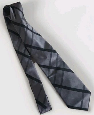 Authentic Calvin Klein Brand Men's Silver Striped Neck Tie Standard Size - Image 1 of 3