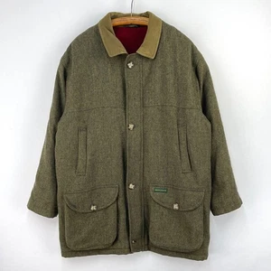 Hucklecote Tweed Coat Mens 42 UK Large Green Wool Hunting Shooting Field Jacket - Picture 1 of 19