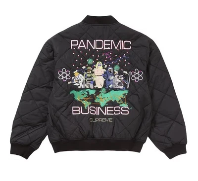 SUPREME AOI QUILTED WORK JACKET (BLACK) SIZE XL FW24 “Pandemic Business” New - Image 1 of 4
