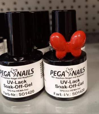 Soak Off Gel   2 x 8 ml Nagel Gellack  Hellrot  + Base Coat UV Lack  - Bild 1 von 4