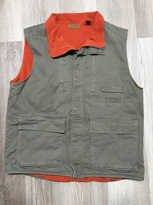 MorganCreek Outfitters Men’s Hunting Vest Green with Orange Fleece Lining Size L - Image 1 of 4