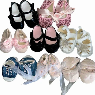 Lote de 8 Zapatos Bebé Niña Cuna Talla 0-3 Meses Hacer Lindo Look Foto 1 de 4
