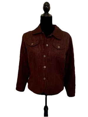 Ruby rd blazer Brown Shimmer 14 Petite Collared Jacket Buttons Long Sleeve - Image 1 of 4