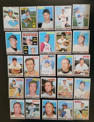 1970 Topps Baseball Cards - Very Sharp -  EX or Better - Jack Aker | Dave May - Image 1 of 4