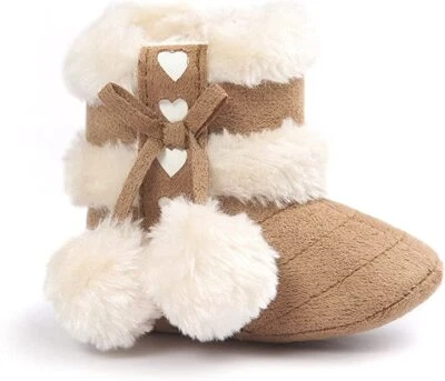 BABY BOOTS Winter Warm Girls  Snow Boot Shoes with Bow - Image 1 of 4