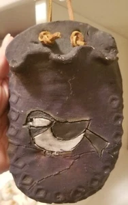 Hanging Handmade Wall Pocket Vase Studio Art Pottery-Signed - Picture 1 of 2