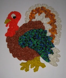 VINTAGE THANKSGIVING TÜRKEI KUNSTSTOFF POPCORN HÄNGEDEKORATION - Bild 1 von 2