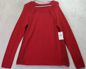 Volcom Sweater Womens Medium Red Cotton Long Sleeve Round Neck Air It Out Crew - Picture 1 of 10