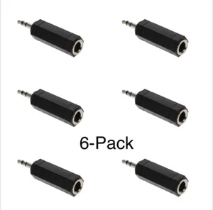 Jack TRS stereo 1/4 di pollice (emale a 3,5 mm spina stereo convertitore adattatore maschio 6 pak - Foto 1 di 3