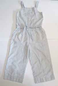 GIRLS GAP KIDS BELLE BLUE STRIPED EYELET JUMPSUIT OUTFIT SIZE S SMALL 6 7 - Picture 1 of 3