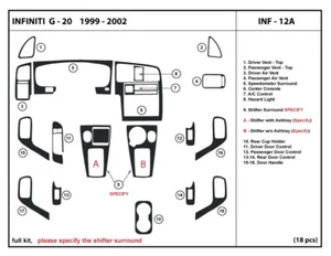Real Carbon Fiber Dash Trim Kit for Infiniti G20 1999-2002 - Picture 1 of 1