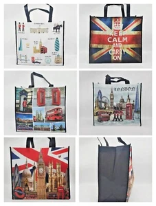 Large Reusable Shopping Bag Tote Eco Friendly London Souvenir Landmarks - Picture 1 of 6