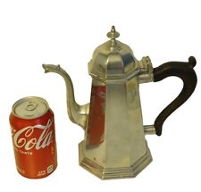 Kirk Stieff Lenox Pewter Coffee Pot Tea Pot Wooden Handle Octagon Vintage AS IS
