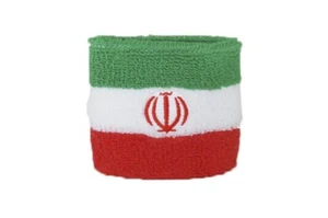 Schweißband Fahne Flagge Iran 2er Set - 7x8cm Armband für Sport - Picture 1 of 1