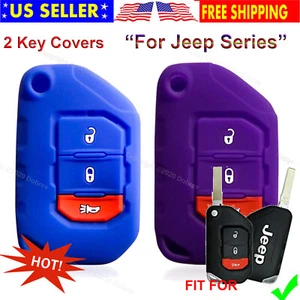 2pcs 3B Flip Rubber Silicone Case Protector Holder Fob Cover for Smart Jeep Key - Picture 1 of 5