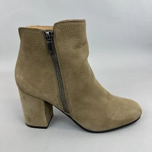 Lucky Brand Ankle Zipper Up Nubuck Leather Heeled Bootie Boots Size US9 UK7 - Picture 1 of 19