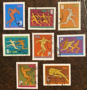 Polonia - Campione Europeo di Atletica Leggera. - 1966 - Sc#1414-1421 - Usato - Catalogo 2,05€ - Foto 1 di 1