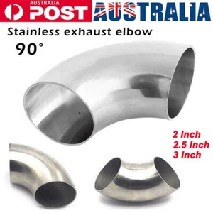 2/2.5/3 inch Elbow Exhaust Pipe 90 Degree Bend Exhaust Pipe Stainless Steel AU - Picture 1 of 15