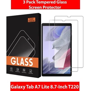 3 Pack Tempered Glass Screen Protector For Samsung Tab A7 Lite 8.7" SM-T220/T225 - Picture 1 of 8