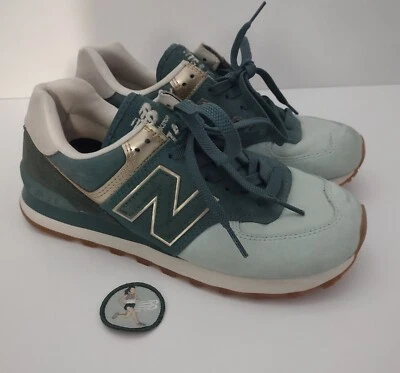 New Balance 574 Women's Size 8.5 Shoes  Metallic patch Agave Sneaker WL574MLC - Image 1 of 4
