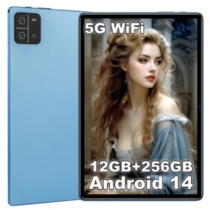2024 Android 14 Tablets 12GB+256GB 10.1" Google Octa Core 8000mAh 1920x1200 PC - Picture 1 of 8