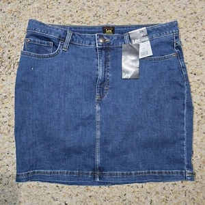Lee Denim Skort Skirt Women's Size 14 Blue Jean 5 Pockets Mesh Shorts NWT C85 - Picture 1 of 6