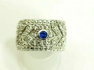 Ladies Classy 33 stone pave Band Ring Cubic Zirconia Sterling Silver size6 - Picture 1 of 10