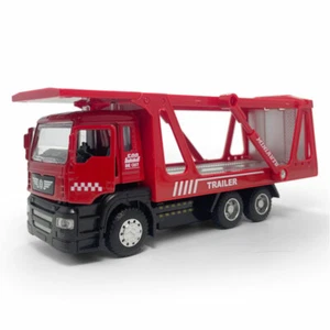 1/50 Scale Trailer Transporter Truck Toy Diecast Toy Trucks for Boys Kids Red - Picture 1 of 12