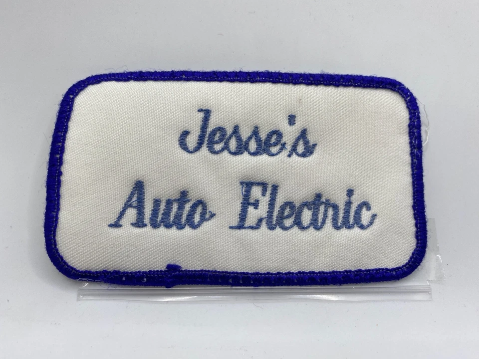 JESSE'S AUTO ELECTRIC USED EMBROIDERED COMPANY NAME PATCH TAG - Image 1 of 1