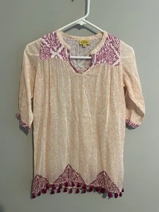 Roller Rabbit Girls Boho Tropical Short Sleeve Dress/ Coverup Sz 8 - Picture 1 of 6