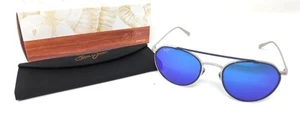 Maui Jim BOWLINE Polarized Sunglasses Titanium Matte Silver /Round Blue Hawaii - Picture 1 of 11