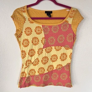 Custo Barcelona (M) Kurzarm Short Vintage Y2k Hippie Retro Maximalist - Bild 1 von 4
