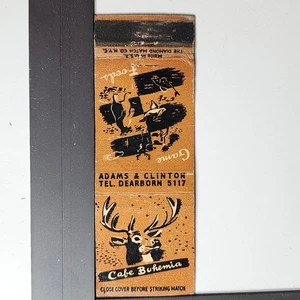 Cafe Bohemia Chicago 1950s Unique Bar Game Foods Matchbook - Picture 1 of 3