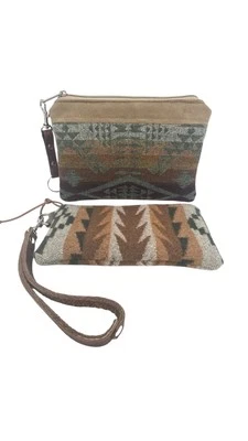 Pendleton шерстяные мельницы зажим кожаный кошелек с ремешком молнии сумки ручной работы от Birdsall - Изображение 1 из 4