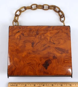 Vintage Graceline Hand Bag Purse Tortoise Shell Style Lucite - Picture 1 of 13