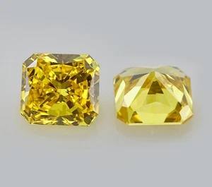 3.5 Carat  Fancy Yellow Radiant Cut Lab Grown Diamond VVS1 Loose Gems 9.5x7mm - Picture 1 of 6