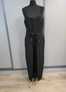 Karen Millen Damen Jumpsuit weites Bein Cropped Gr. 14 schwarz - Bild 1 von 9