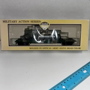 HO Model Power Military Action Series 9159 U.S. Army Flatcar w/ Road Grader - Picture 1 of 7
