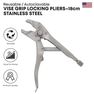 Alicate de bloqueo con agarre de tornillo de acero inoxidable de 18 cm - Imagen 1 de 2