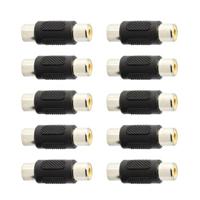 New 10x AV RCA Audio Video Female To Female Jack Coupler Connector Adapter - Image 1 of 4