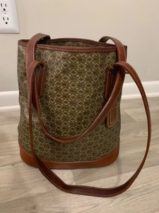 Hartmann Wings Collection Diamond Jacquard Brown Travel Tote Bag - Very Nice - Picture 1 of 13