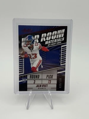 2023 Panini Absolute War Room Materials /199 Jalin Hyatt #WR-JHY Rookie RC - Image 1 of 2