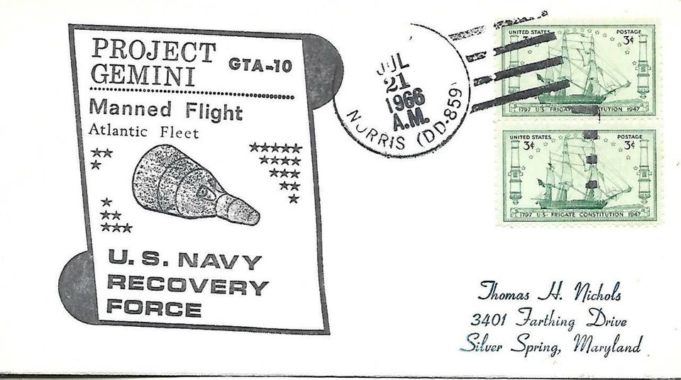 NORRIS (DD-859) 21 July 1966 Gemini 10 Atlantic Recovery Force - Image 1 of 1