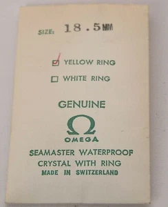 Genuine Packaged Omega w/Logo Seamaster 18.5 mm Watch Crystal Yellow Ring #7 - Picture 1 of 4