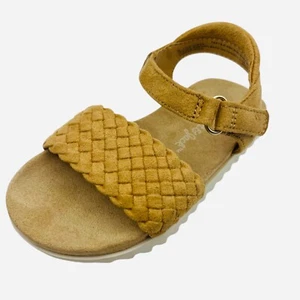 Kleinkind Mädchen Maddie Fußbett Cognac Sandale Knöchelriemen Klett Katze & Jack - Bild 1 von 5