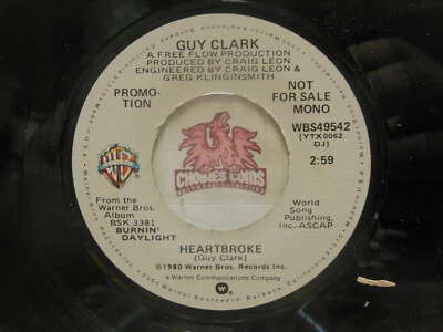 Promo! Guy Clark – Heartbroke / Mono, 45 RPM VG (27J) - Image 1 of 2