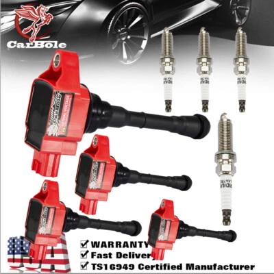For Nissan Juke Sentra Rogue Sport 2011-2019 4x Ignition Coil + 4x Spark Plug US - Изображение 1 из 4