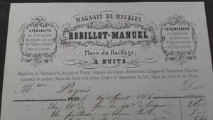 21 Nuits-st-Georges Bello Encabezado Tienda Muebles Agosto 1866 - Imagen 1 de 2