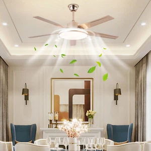 52 Inch Pendant Ceiling Fan Light Fan Lamp Round Chandelier & Remote Control - Picture 1 of 24